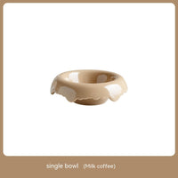 HKM-0606525 High Leg Ceramic Cat Food Bowl with Wooden Base - Multiple Colors Available