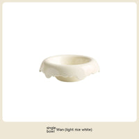 HKM-0606525 High Leg Ceramic Cat Food Bowl with Wooden Base - Multiple Colors Available