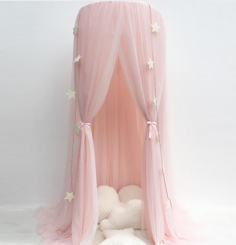 HKM-060691 Children's Mosquito Net Bed Canopy - Cozy Army Mesh Tent with Star Ornaments, Easy Installation in Multiple Colors