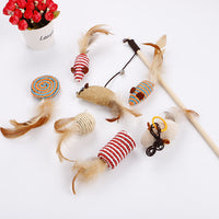 HKM-0607165 Interactive Toy Set with Feather Teasing Bell and Stick for Engaging Playtime Activities