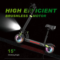 HKM-060755 Foldable Electric Scooter with 800W Motor, 30-45km Range, Dual Suspension, App Control, LED Lights