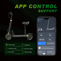 HKM-060755 Foldable Electric Scooter with 800W Motor, 30-45km Range, Dual Suspension, App Control, LED Lights