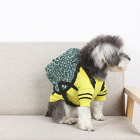 HKM-0608573 Stripes Green Leather Dog Backpack for Small to Medium Dogs - Retractable Strap and Capacity 500g