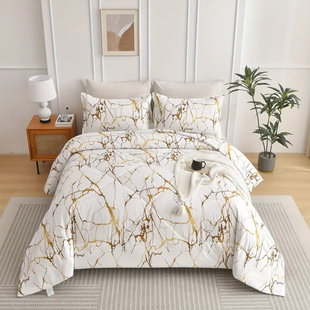 HKM-060883 Soft Cotton Blend Bedding Set in Eco-Friendly Morandi Tones - Full Size Coverage, Skin-Friendly Fabric