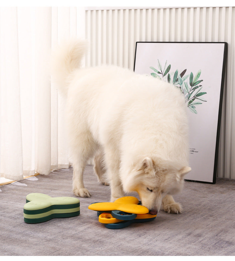 HKM-0609597 Interactive Dog Puzzle Toy with Treat Dispenser for Mental Stimulation and Slow Feeding