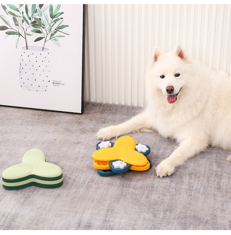 HKM-0609597 Interactive Dog Puzzle Toy with Treat Dispenser for Mental Stimulation and Slow Feeding