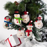 HKM-061011 Old Man Snowman Christmas Tree Pendants - Set of 6 Non-Woven Fabric Decorations