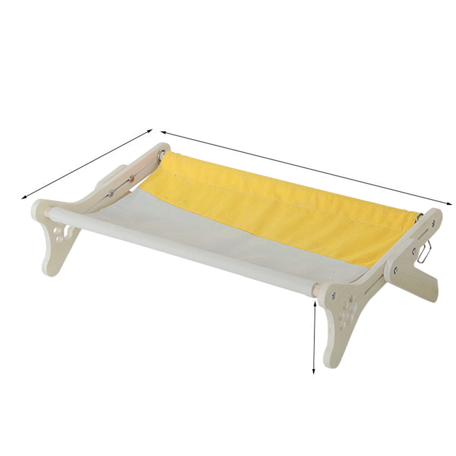 HKM-0610365 Solid Wood One-Piece Cat Hanging Bed for Windowsill Sunbathing 58x37x16cm