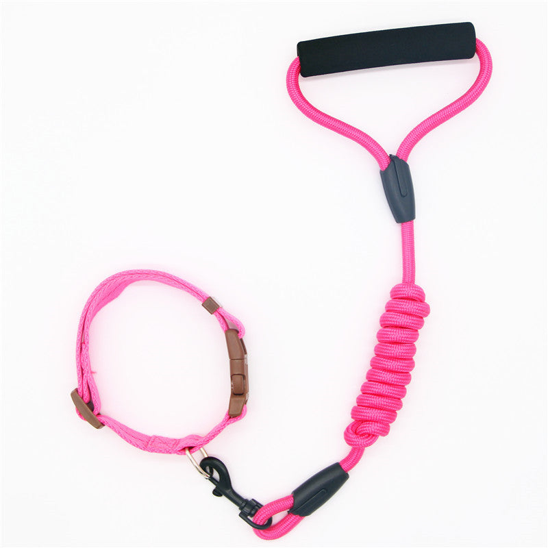 HKM-0611901 Durable Adjustable Pet Leash and Collar Set for All Dog Sizes