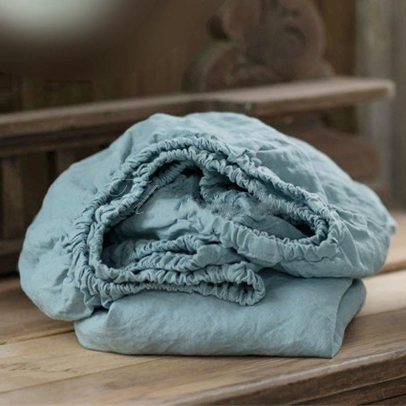 HKM-061203 Pure Linen Bedspread - Breathable and Sweat-Absorbent in Solid Color, Available in Two Sizes
