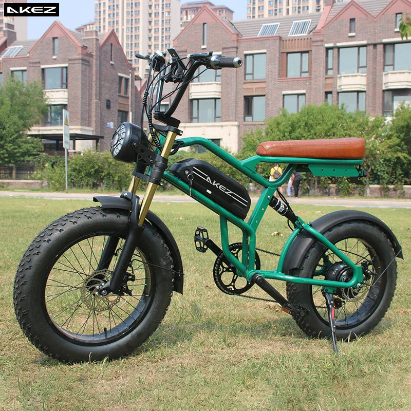 HKM-061203 Retro 48V 1500W Electric Bike with 18Ah Lithium Battery and 7-Speed Gears - High Carbon Steel Frame, Classic Design
