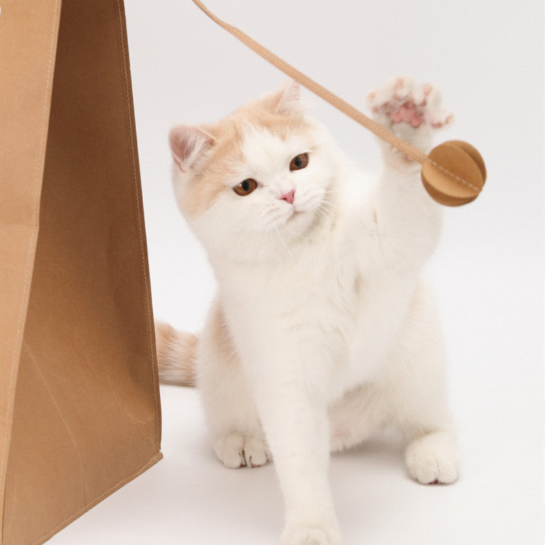 HKM-0612157 Kraft Paper Cat Nest with Integrated Scratch Board - Washable & Durable Design