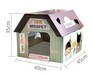 HKM-0612285 Milk Carton Cat Scratcher Toy - High-Density Corrugated Paper, Multiple Flavors
