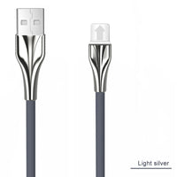 HKM-061267 Aluminum Alloy Braided Mobile Phone Data Cable - 1m, Fast Charging, Compatible with TYPE-C, Micro USB, Apple