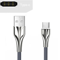 HKM-061267 Aluminum Alloy Braided Mobile Phone Data Cable - 1m, Fast Charging, Compatible with TYPE-C, Micro USB, Apple