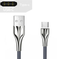 HKM-061267 Aluminum Alloy Braided Mobile Phone Data Cable - 1m, Fast Charging, Compatible with TYPE-C, Micro USB, Apple