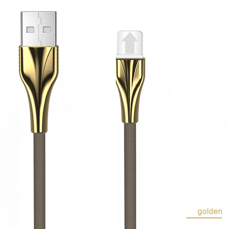 HKM-061267 Aluminum Alloy Braided Mobile Phone Data Cable - 1m, Fast Charging, Compatible with TYPE-C, Micro USB, Apple