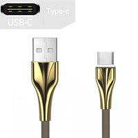 HKM-061267 Aluminum Alloy Braided Mobile Phone Data Cable - 1m, Fast Charging, Compatible with TYPE-C, Micro USB, Apple