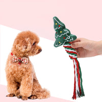 HKM-0613565 Christmas-Themed Cartoon Dog Training and Tooth Cleaning Bite Toy, Durable and Bite Resistant