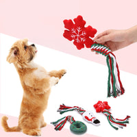 HKM-0613565 Christmas-Themed Cartoon Dog Training and Tooth Cleaning Bite Toy, Durable and Bite Resistant