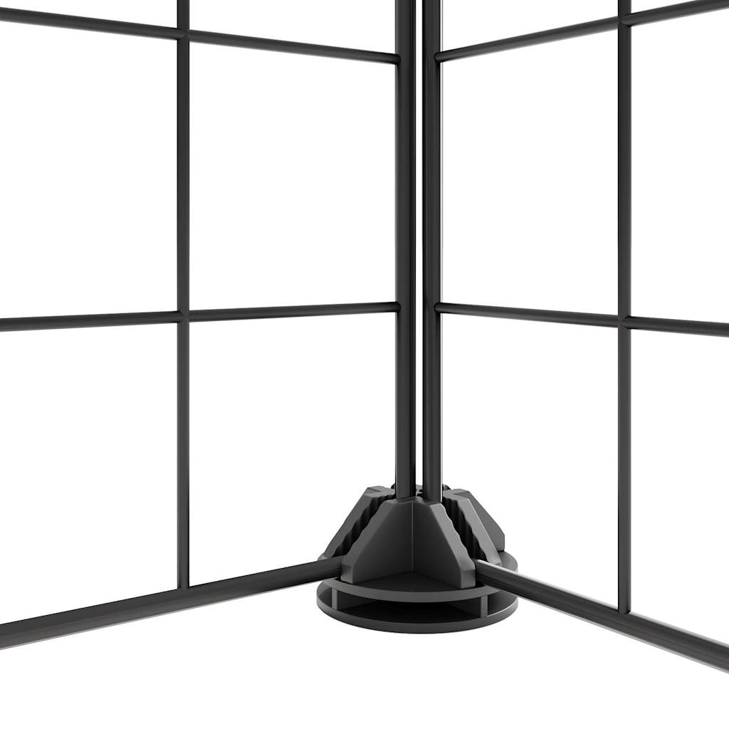 HKM-0613693 Spacious 8-Piece Black Pet Cage Set with Door for Training and Play