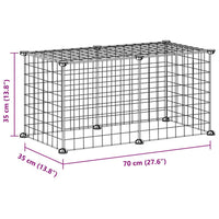 HKM-0613693 Spacious 8-Piece Black Pet Cage Set with Door for Training and Play