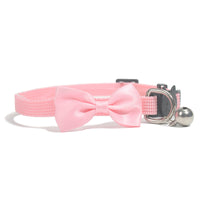 HKM-0614333 Adjustable Multi-Color Striped Nylon Bow Collar with Bell for Cats