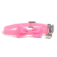 HKM-0614333 Adjustable Multi-Color Striped Nylon Bow Collar with Bell for Cats