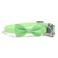 HKM-0614333 Adjustable Multi-Color Striped Nylon Bow Collar with Bell for Cats