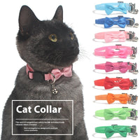 HKM-0614333 Adjustable Multi-Color Striped Nylon Bow Collar with Bell for Cats