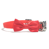 HKM-0614333 Adjustable Multi-Color Striped Nylon Bow Collar with Bell for Cats