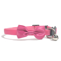 HKM-0614333 Adjustable Multi-Color Striped Nylon Bow Collar with Bell for Cats