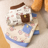 HKM-061523 Cozy Velvet Bear-Inspired Pet Clothing with Warm Pockets for Cats and Dogs