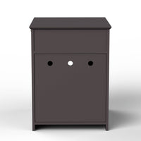 HKM-0615741 Wooden Cat Litter Box Enclosure with Drawer - Indoor Pet Crate and Side Table, Brown Finish