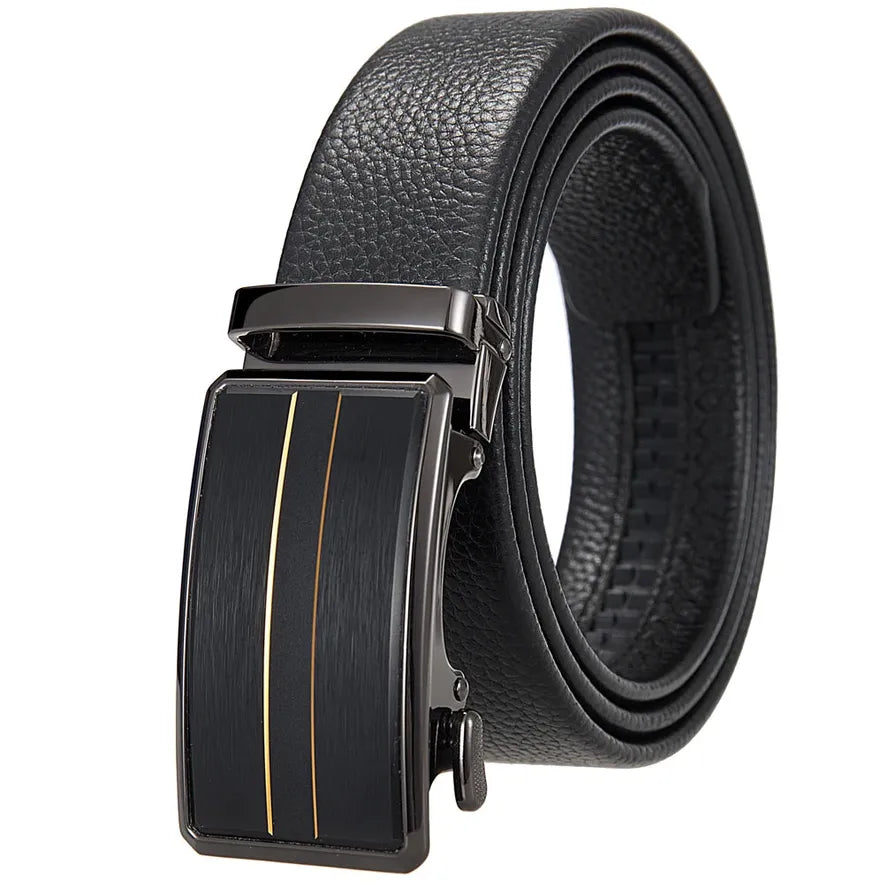 HKM-061587 Men's Automatic Buckle Belt - Adjustable Stylish Strap for Everyday Wear