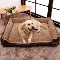 HKM-0616125 Detachable and Washable Dog Cat Mat Bed in Coffee and Beige with Anti-Skid Bottom