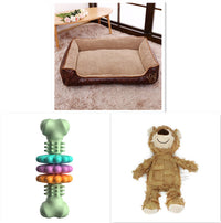 HKM-0616125 Detachable and Washable Dog Cat Mat Bed in Coffee and Beige with Anti-Skid Bottom