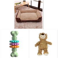 HKM-0616125 Detachable and Washable Dog Cat Mat Bed in Coffee and Beige with Anti-Skid Bottom