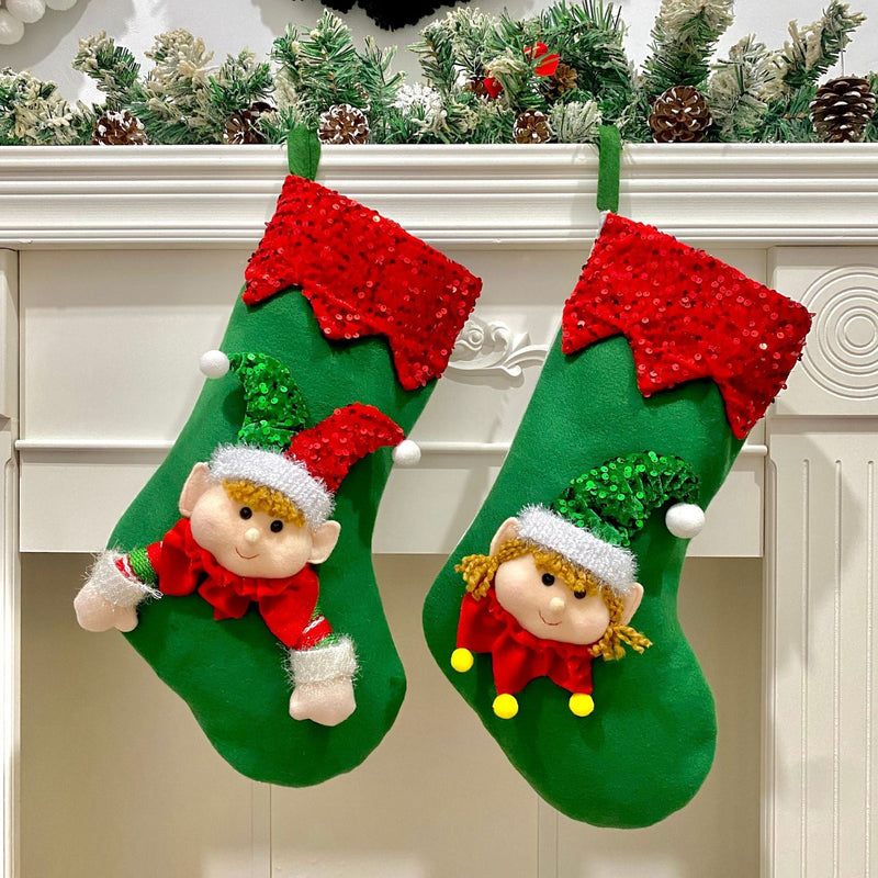 HKM-061651 Christmas Kitchen Window Decoration Holy Gift Bag - Cloth, 45cm Length