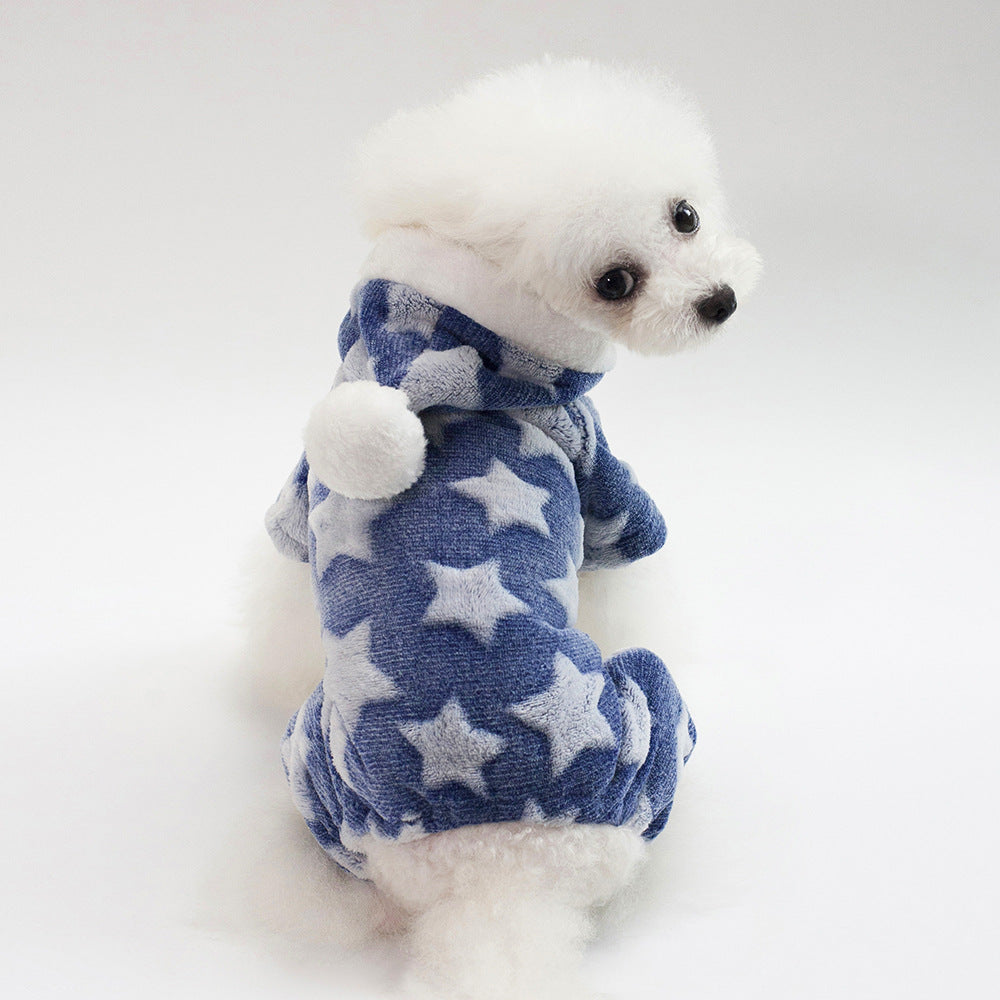 HKM-0618429 Cozy Four-Legged Dog Sweater with Star Print for Small to Medium Pets