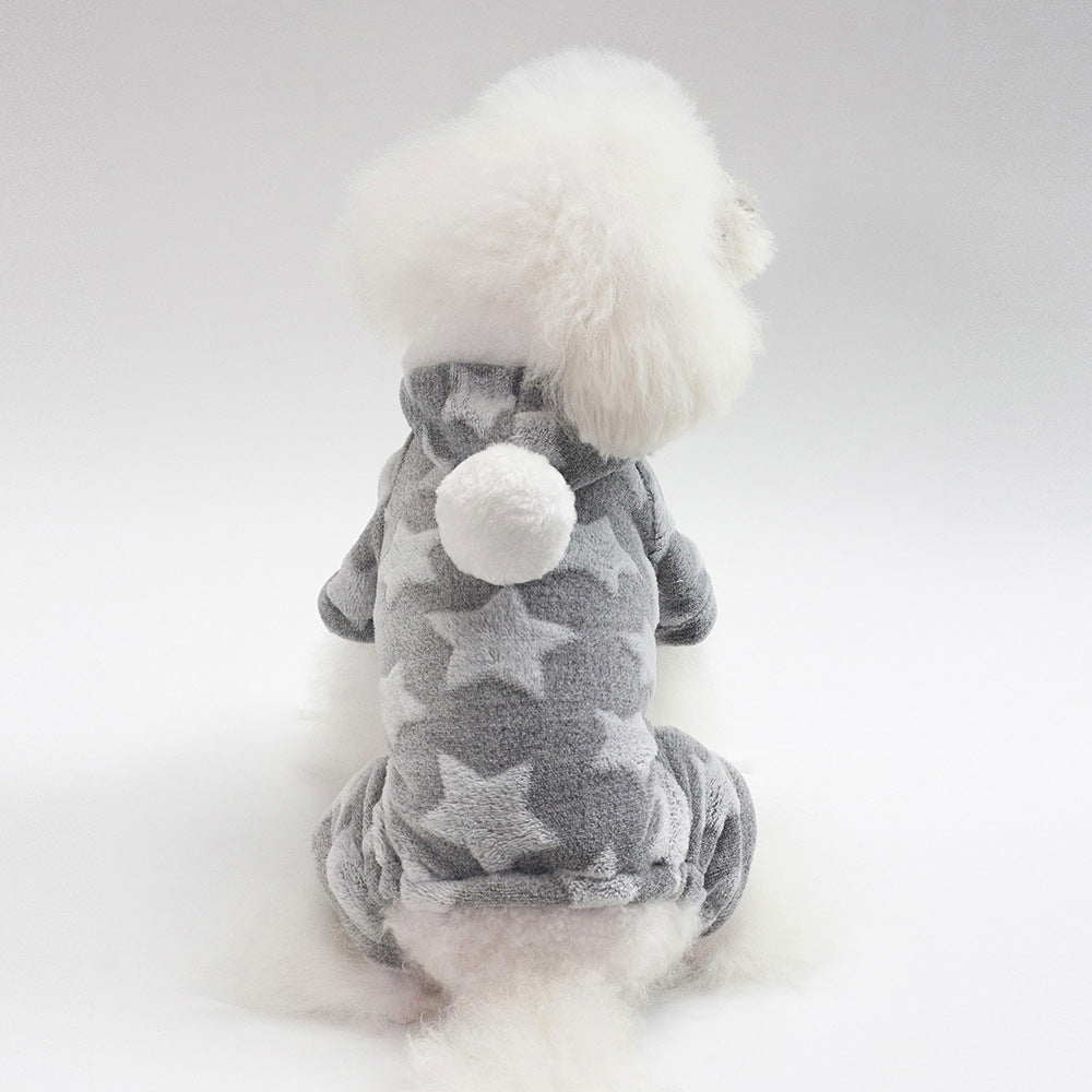 HKM-0618429 Cozy Four-Legged Dog Sweater with Star Print for Small to Medium Pets