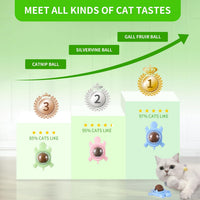 HKM-0619325 Organic Catnip Ball with Silvervine for Indoor Cats - Edible Plant-Based Cat Toy for Stress Relief and Fresh Breath