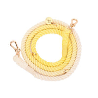 HKM-0619837 Multifunctional Rainbow Gradient Cotton Dog Traction Rope with Hand-Woven Collar Options