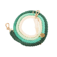HKM-0619837 Multifunctional Rainbow Gradient Cotton Dog Traction Rope with Hand-Woven Collar Options