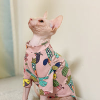 HKM-0620221 Casual Pink Clothes for Hairless Cats - Size XS to XL Available