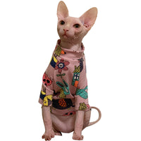 HKM-0620221 Casual Pink Clothes for Hairless Cats - Size XS to XL Available
