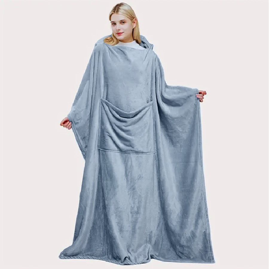 HKM-062035 Cozy Flannel Blanket with Pillow - 50x70 Inches in Solid Colors