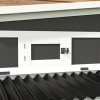 HKM-0621501 Wooden Chicken Coop with Nesting Box, Pull-Out Tray, and Run for Up to 6 Chickens in Dark Gray