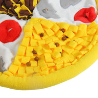 HKM-0622653 Pet Bite-Resistant Sniffing Mat in Pizza Design - Plush Material, 50cm Diameter