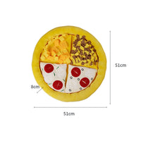 HKM-0622653 Pet Bite-Resistant Sniffing Mat in Pizza Design - Plush Material, 50cm Diameter
